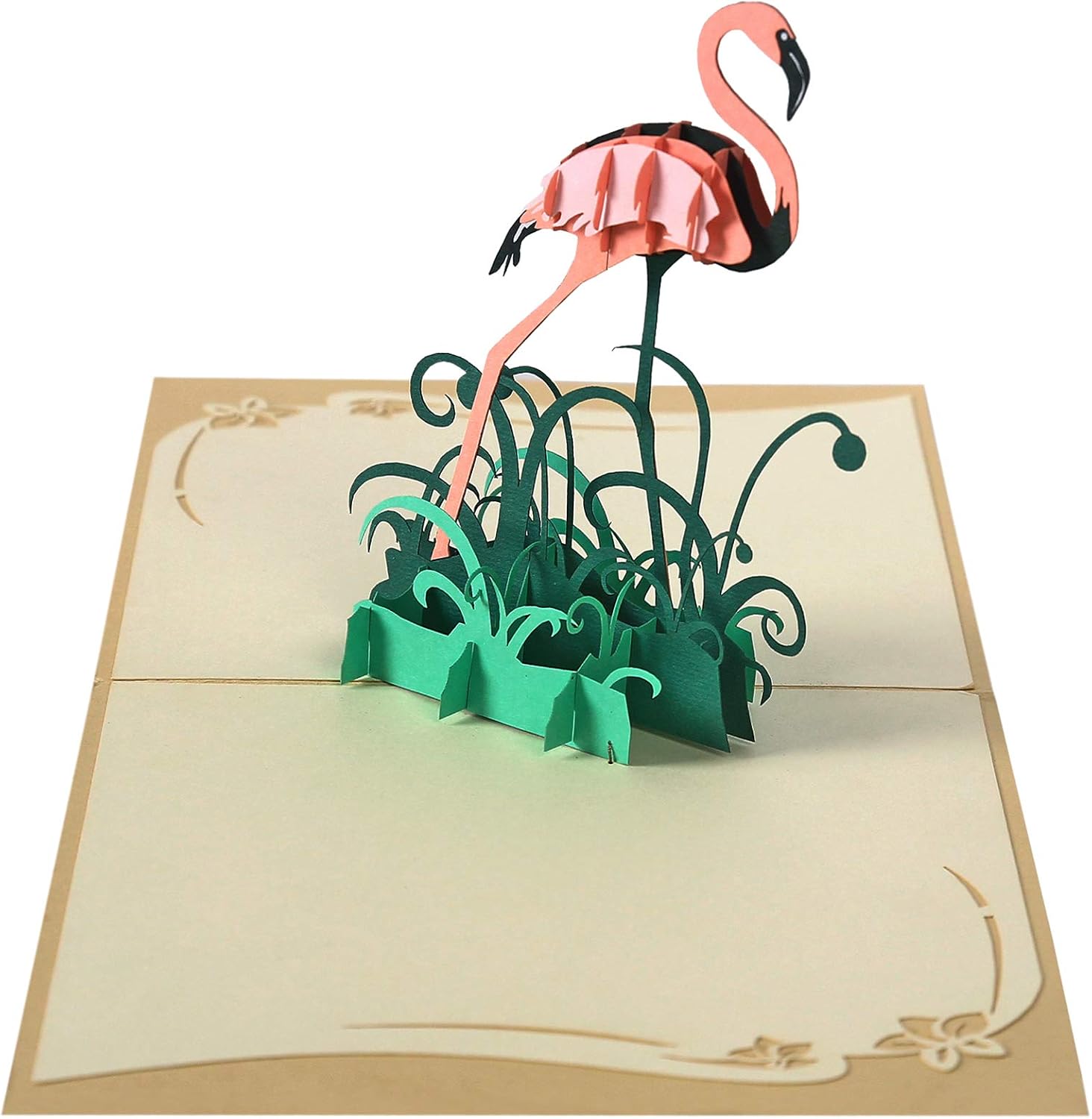 Pink Flamingo Pop Up 3D card. Spring Collection. A Delightful surprise greeting card gift for Daughter Mum, Friend - Image 4