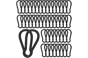 AFROX Carabiner Clips Heavy Duty Spring Snap Hook, Galvanized Steel Quick Links Keychain Hook for Outdoor Camping, Swing Hammock, Gym (Silver & Black M4, M5, M8, M10)