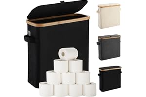 Large Toilet Paper Storage Basket Box with Lid for Mega Rolls, Extra Toilet Paper Storage Holder Stand Tissue Organizer Box f