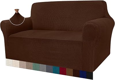 Granbest 2 Seater Sofa Cover Chocolate 85/15% Stretch Non Slip Jacquard