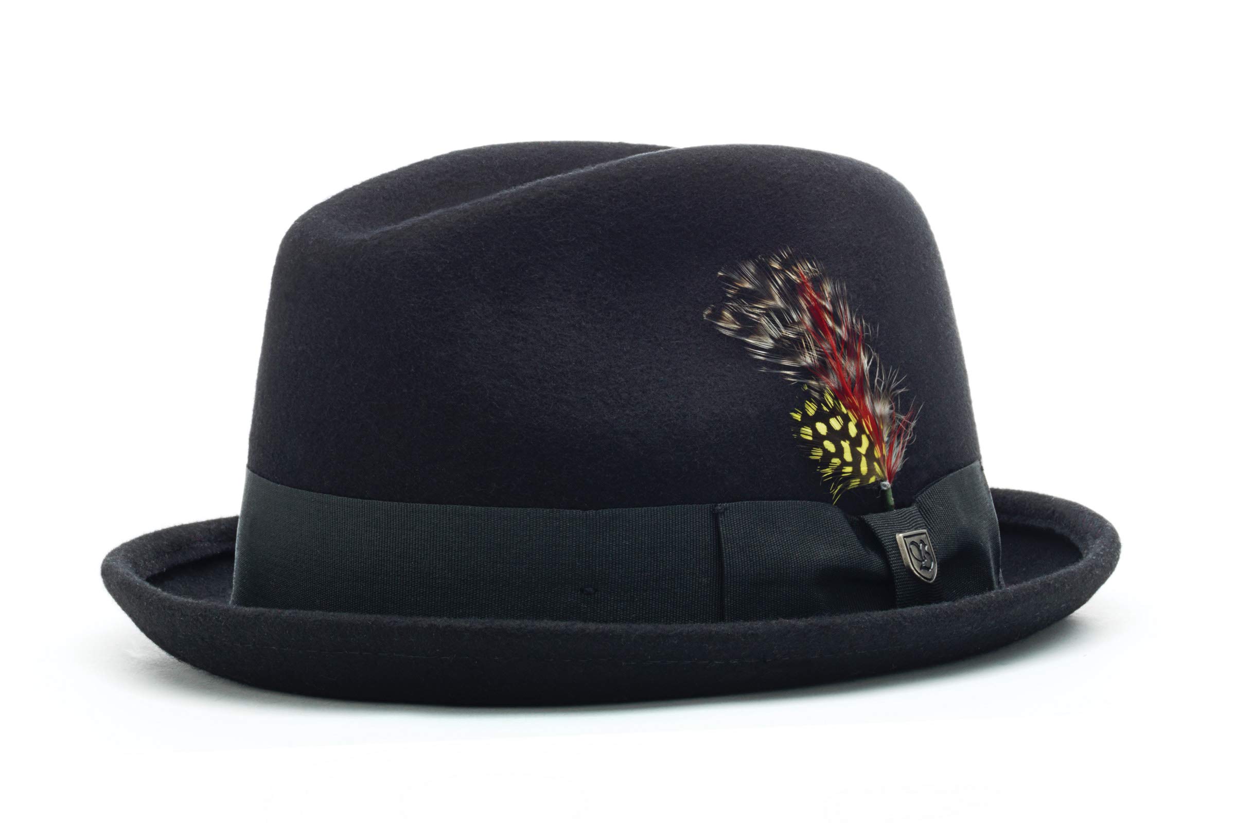 Brixton Men's Gain Fedora Hat, Black, Small on Galleon Philippines
