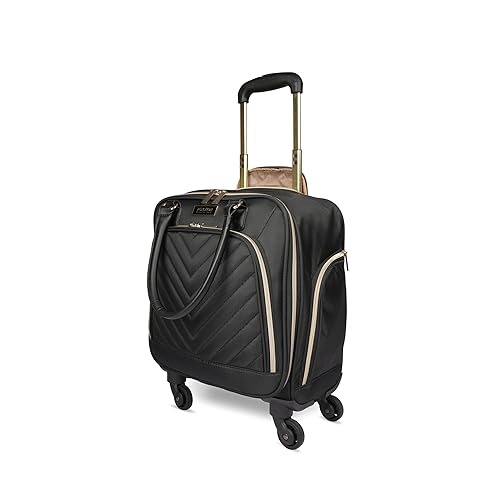 Kenneth Cole REACTION Chelsea Chevron Quilted Luggage, Black, Underseater,  17-Inch Carry On in Oman Whizz Carry-Ons