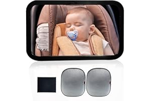 Moyu Home Baby Car Mirror,Safety Back Car Seat Mirror for Rear Facing Infant Child with Wide Crystal Clear View,Shatterproof, Crash Tested and Certified