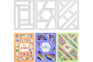 3 PCS Rectangular Die Cuts for Card Making, AFUNTA Frame Scrapbook Metal Cutting Dies Embossing Tools for Card Making Supplies, Paper Album Decor