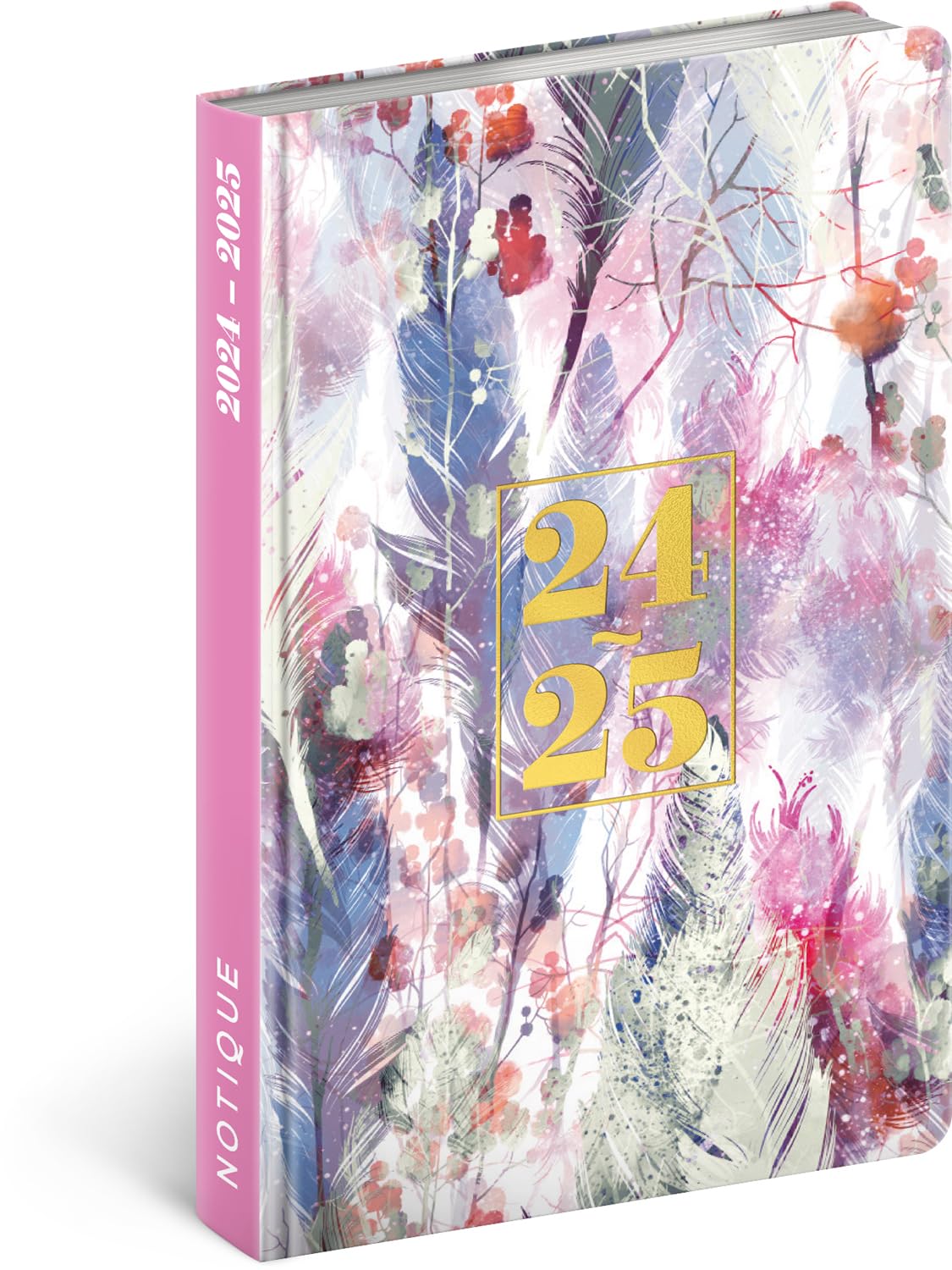 NOTIQUE Diary 2024 2025 Calendar Weekly Planner Book Calendar Pocket Calendar Planner Appointment Calendar Weekly Calendar July 2024 - December 2025 11 x 17 cm (Feathers)