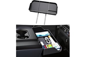 KAISHENGYUAN Front Center Console Organzier Headrest Tray Compatible with 2011-2025 Ford F150 F250 F350 F450 F550 F650, Jump Seat Storage Container Box Armrest Table Desk Insert Accessories (Jump Seat Only)