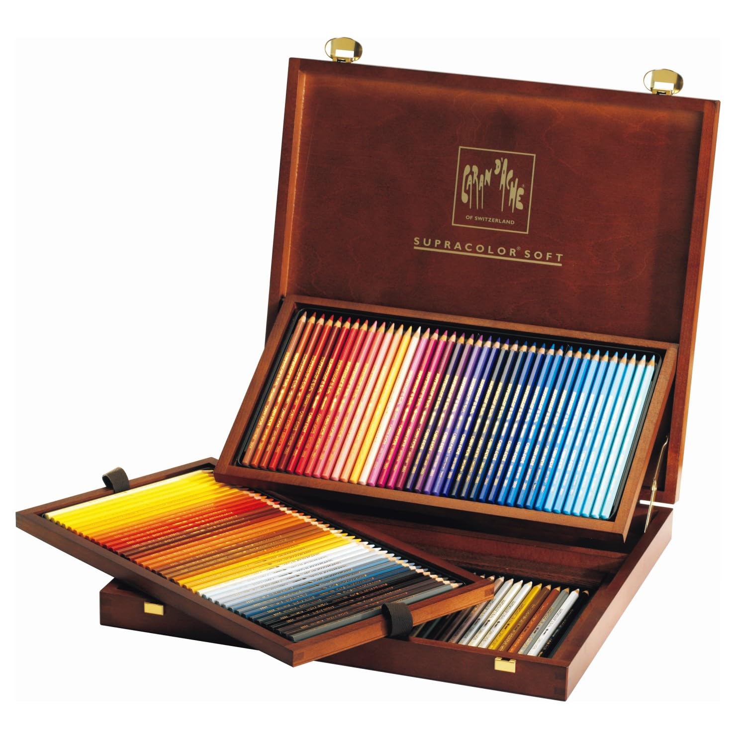 Caran d'Ache Supracolor 3888.92 Colouring Pencils in Wooden Case Multi Coloured Pack of 120