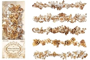 Lot de 10 autocollants à bordure florale pour scrapbooking, planificateur, journal, ordinateur portable, trousse à crayons, c