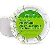 Amazon Basics Everyday Paper Plates, 10 Inch, Disposable, 150 Count, Packaging May Vary