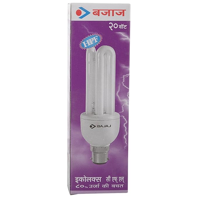 Bajaj Ecolux 3U CDL B22 CFL  - (20 watt and Pack of 4)