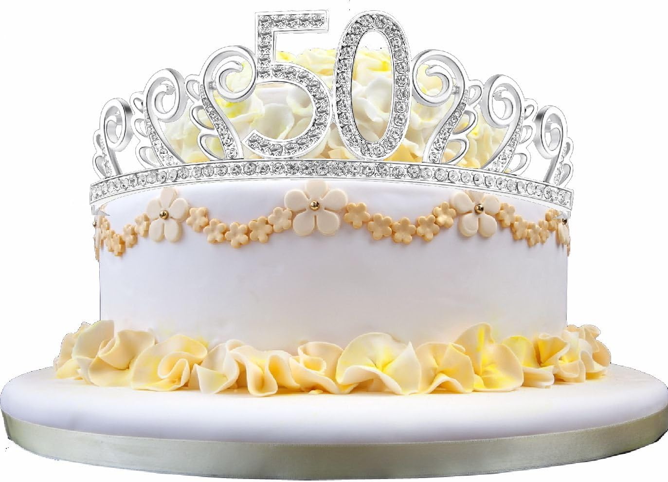 50th Birthday Gifts for Women, 50th Birthday Tiara and Sash, Happy 50th Birthday Party Supplies, 50 & Fabulous Sash and Crystal Tiara Birthday Crown for 50th Birthday Party Supplies and Decorations: Home & Kitchen