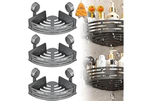 Triangle Suction Cup Corner Shelves, 2026 No Drilling Bathroom Storage Rack, Corner Shower Shelf Suction Cup Shower Caddy Cor