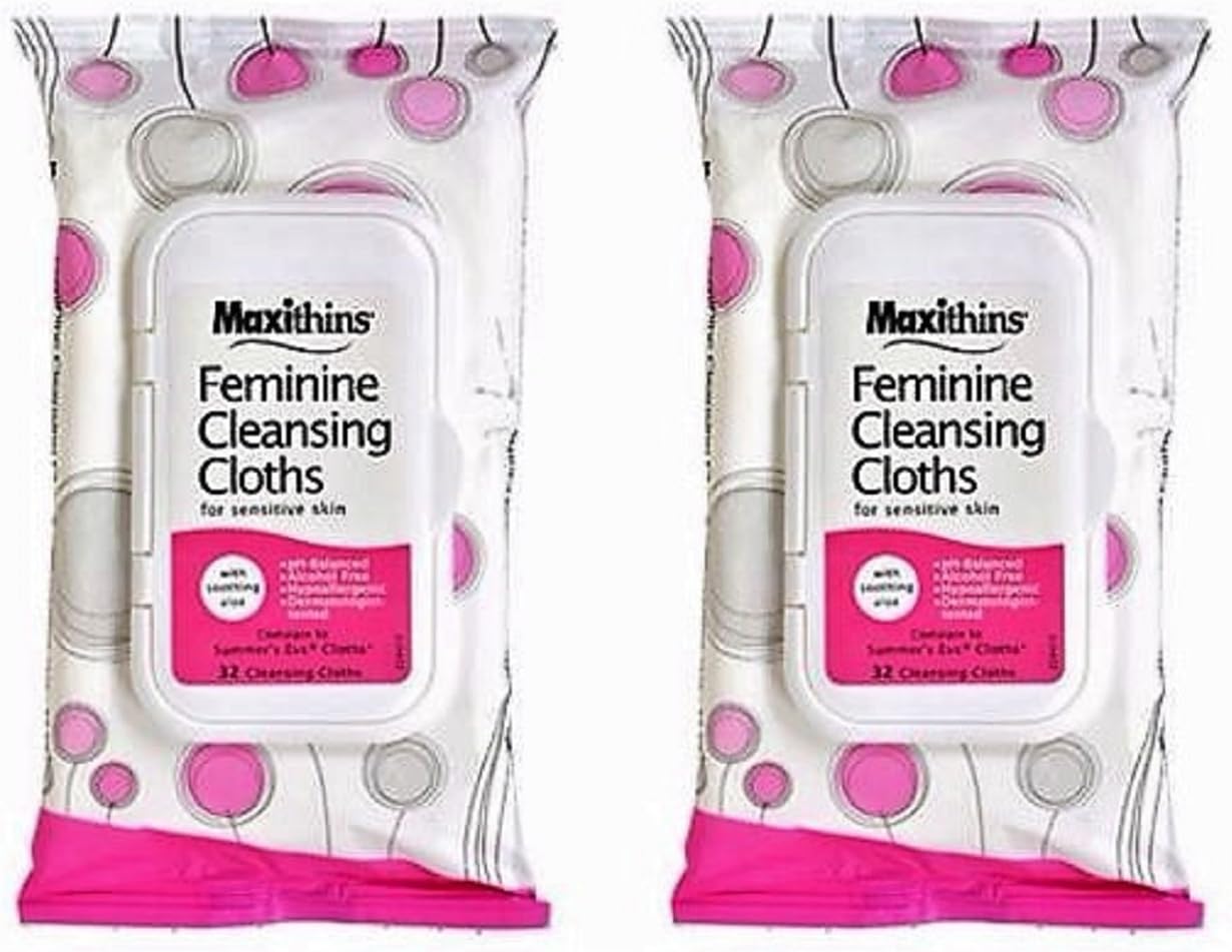 Maxithins Feminine Hygiene Cleansing Cloths for Sensitive