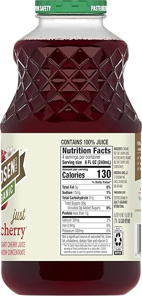 R.W. KNUDSEN FAMILY ORGANIC JUST TART CHERRY JUICE, 32 OUNCES