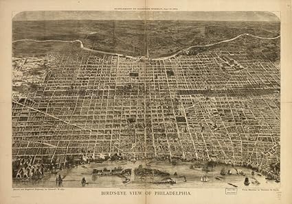 Vintage 1872 Karte Von Der Vogelperspektive Philadelphia Perspektive Karte Nicht Ziehen Zu Skalieren Nahrungserganzungsmittel Zu Harper