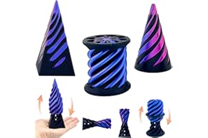LYZBBSOY 3 Packs Impossible Cone,Spiral Cone Fidget Toy Impossible Pyramid Passthrough Toy,3D Printed Spiral Cone Fidget Toy,Mini Vortex Thread Illusion Desktop Deco Souvenir Gift for Anxiety Relaxing