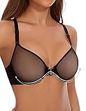 YANDW Sexy Womens Mesh Front Closure Racerback Bras