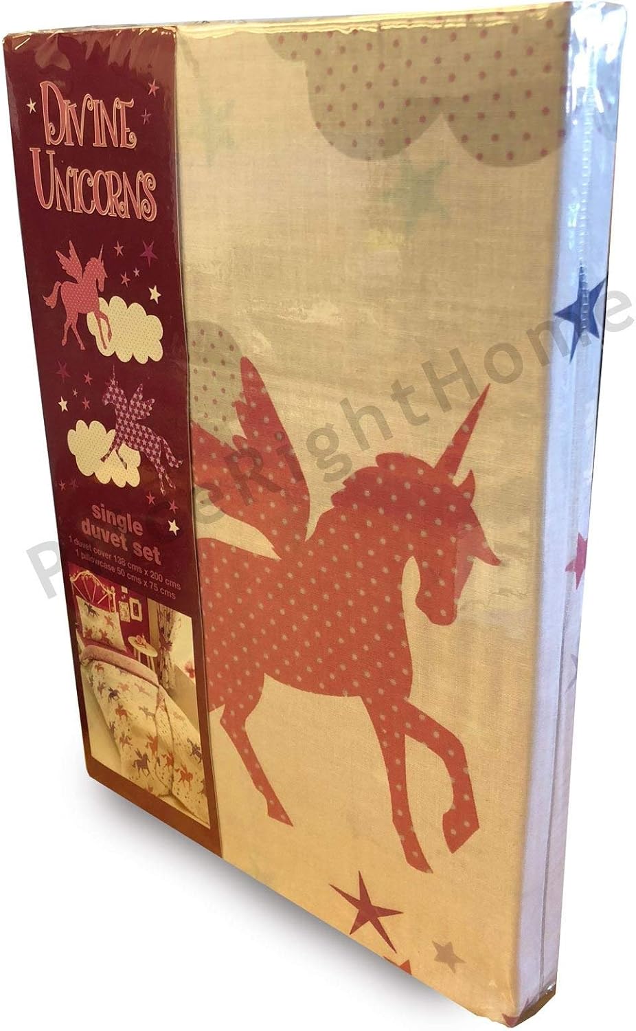 Kidz Club Divine Unicorn Duvet Quilt Cover and Pillowcase Bedding Set for Girls Pink, Single - Image 5
