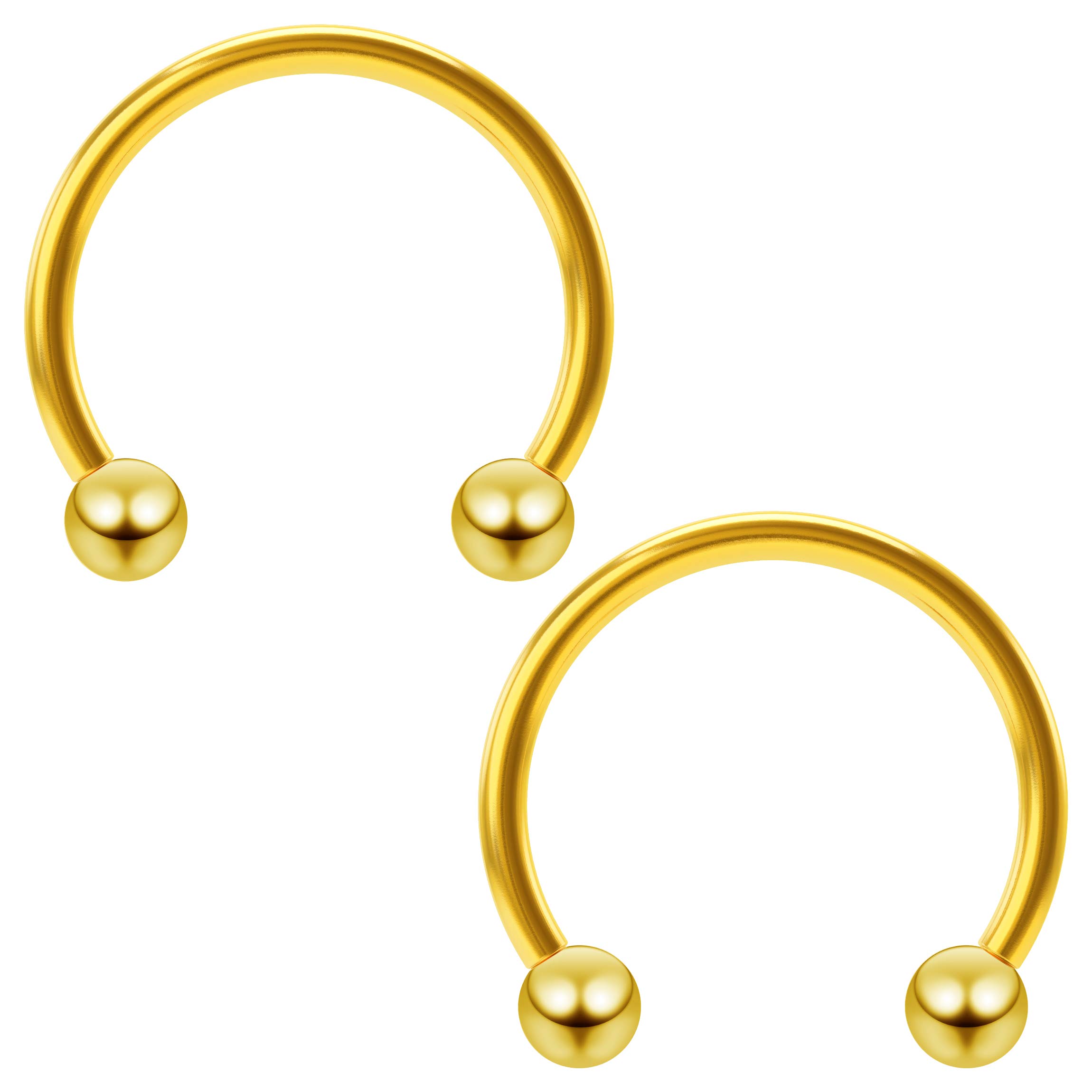 2pc 16g 1.2mm Gold Circular Barbell Horseshoe Bar Earrings 12mm Women Men Septum Bar Eyebrow Ring Piercing Jewellery