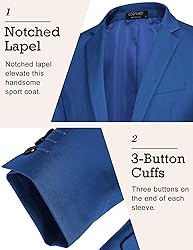 COOFANDY Mens Business Coat Regular Fit Blazer Suit