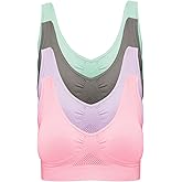 4-Pack Women's Seamless Wireless Cooling Unpadded Comfort Bra