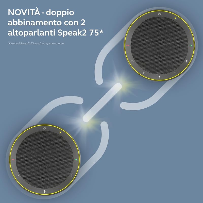 Speak2 75 Speaker Bluetooth Senza Fili per Lavoro, Grigio Scuro