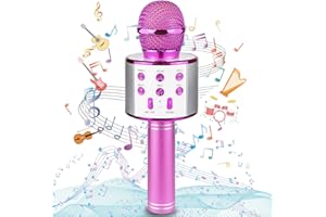 Ranphykx Bluetooth Karaoke Wireless Microphone for Kids, Hottest Birthday Presents Toys for 9 10 11 12 Years Old Boys Girl (Hot Pink)