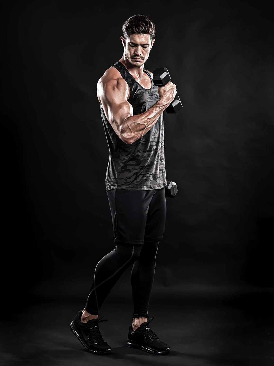 DRSKIN Men's 3 Pack Dry Fit Y-Back Muscle Tank Tops Mesh Sleeveless Gym Bodybuilding Training Athletic Workout Cool Shirts: Clothing