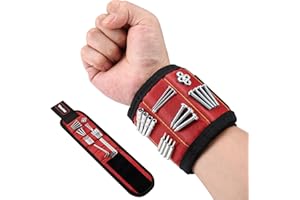 Best Gift for Men Vastar Magnetic Wristband, Tool Belt with 5 Powerful Magnets for Holding Screws, Nails, Bolts, Drill Bits, Fasteners, Scissors