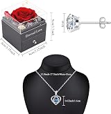 CSYY Eternal Preserved Rose with Necklace & Earrings Gift Set for Her view 3