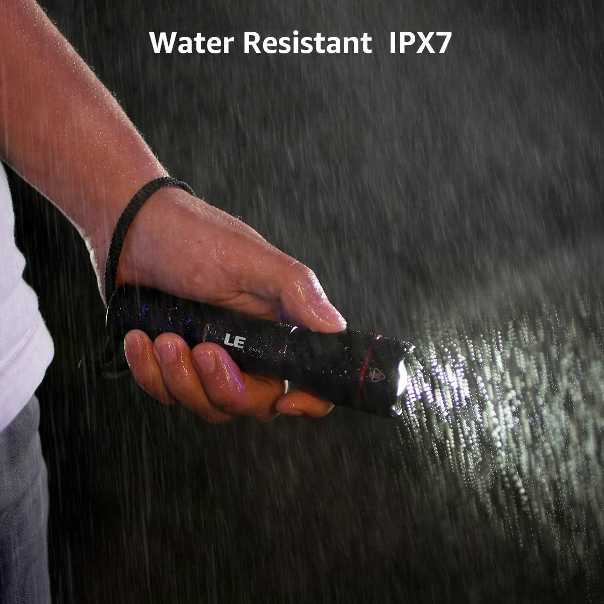 LE Rechargeable LED Flashlight, Zoomable Tactical Torch, 1000 Lumens Super Bright, IPX7 Waterproof, 5 Lighting Modes, Portable Handheld Flashlights for Camping, Running, Dog Walking and Emergency - - 