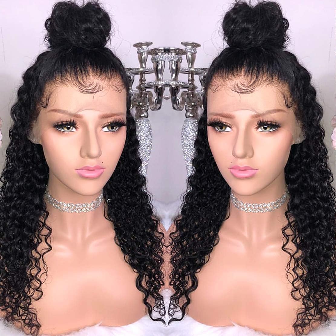 YMS Malaysian Jerry Curly 360 Lace Frontal Wig Pre Plucked with Baby Hair Human Hair Wigs for Black Women 180% Density Glueless 360 Lace Wigs for Black Women(10inch,Free Part)