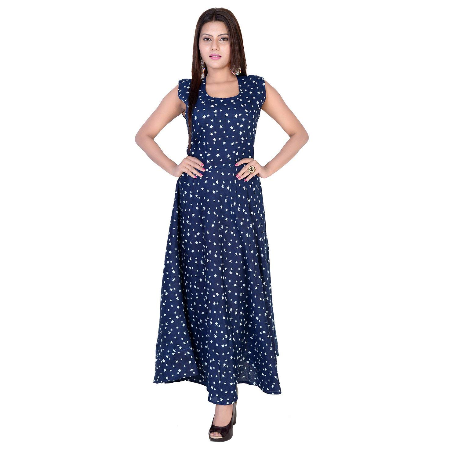 jwf girls reyon long one piece multicolor dress