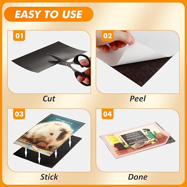 GCFOIR ADHESIVE MAGNETIC SHEETS 8.5 X 11 INCH, 50 PACKS MAGNETIC SHEETS WITH ADHESIVE BACKING – 0.5MM THICKNESS FLEXIBLE MAGNET SHEETS FOR DIES STORAGE, CRAFT PROJECTS, PHOTOS, SCHOOL, OFFICE