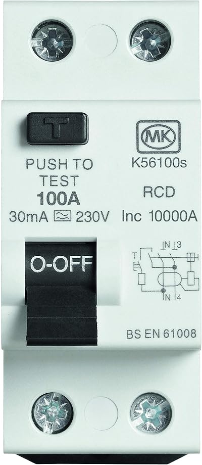 MK Electric Sentry RCD 100A 30mA 230V DP Type A 2 Module