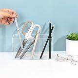 Uquelic Acrylic Pen Holder 2 Compartments Clear Desk Tidy Organizer view 4