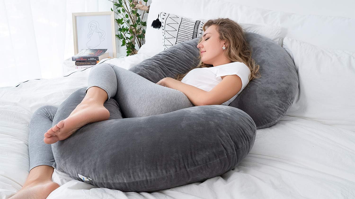 INSEN Pregnancy Pillow,Maternity Body Pillow with Pillow Cover,C Shaped Body Pillow for Pregnant Women: Home & Kitchen