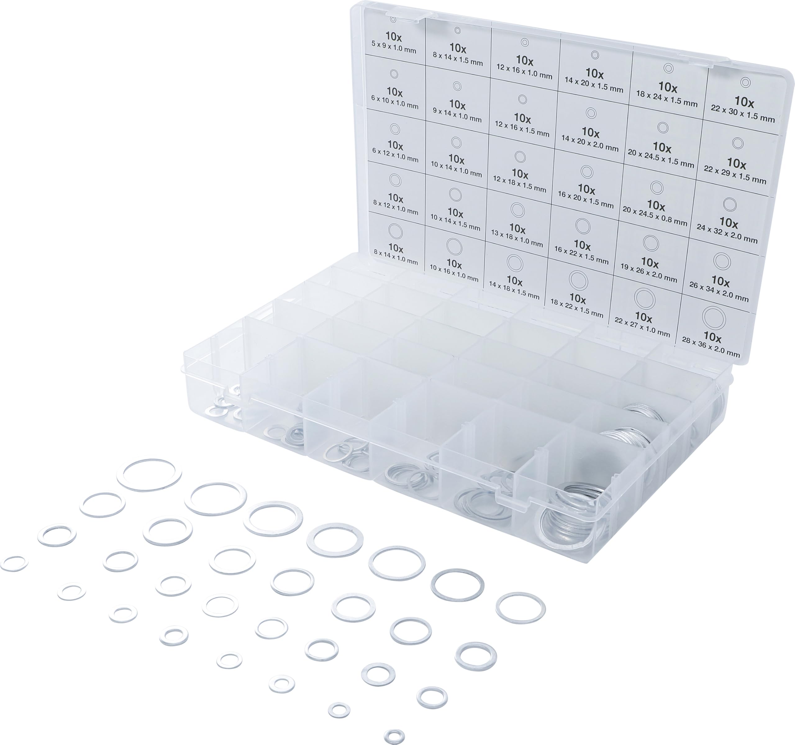 BGS 8143 | Seal Ring Assortment | aluminium | 300 pcs.
