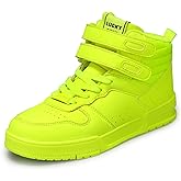 LUCKY STEP Women's High Top Fashion Sneakers Basketball Ankle Boots Walking Tennis Shoes Platform Hook and Loop Casual Faux Leather Sneaker