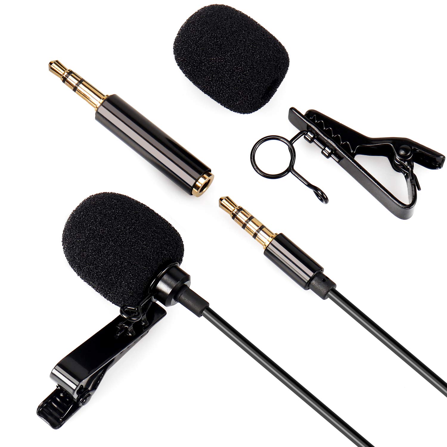 Daffodil MCP100B 3.5mm Lavalier Microphone – Clip-on Lapel Mic for Mobile Phone, PC, Laptop, Camera, Mini Condenser Mic with Noise Reduction for Video Recording, Vlog, Podcast, YouTube, TikTok