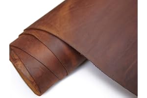 Leather Square 7-8oz (2.8-3.2mm) Thick Full Grain Cowhide Tooling Arts Crafts Leather Heavy Weight -Jeereal (Dark Brown, 6"x12")