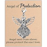 Gzrlyf Guardian Angel Charm with Lobster Clasp - Angel of Protection for Car Jewelry Making - Gift with Card