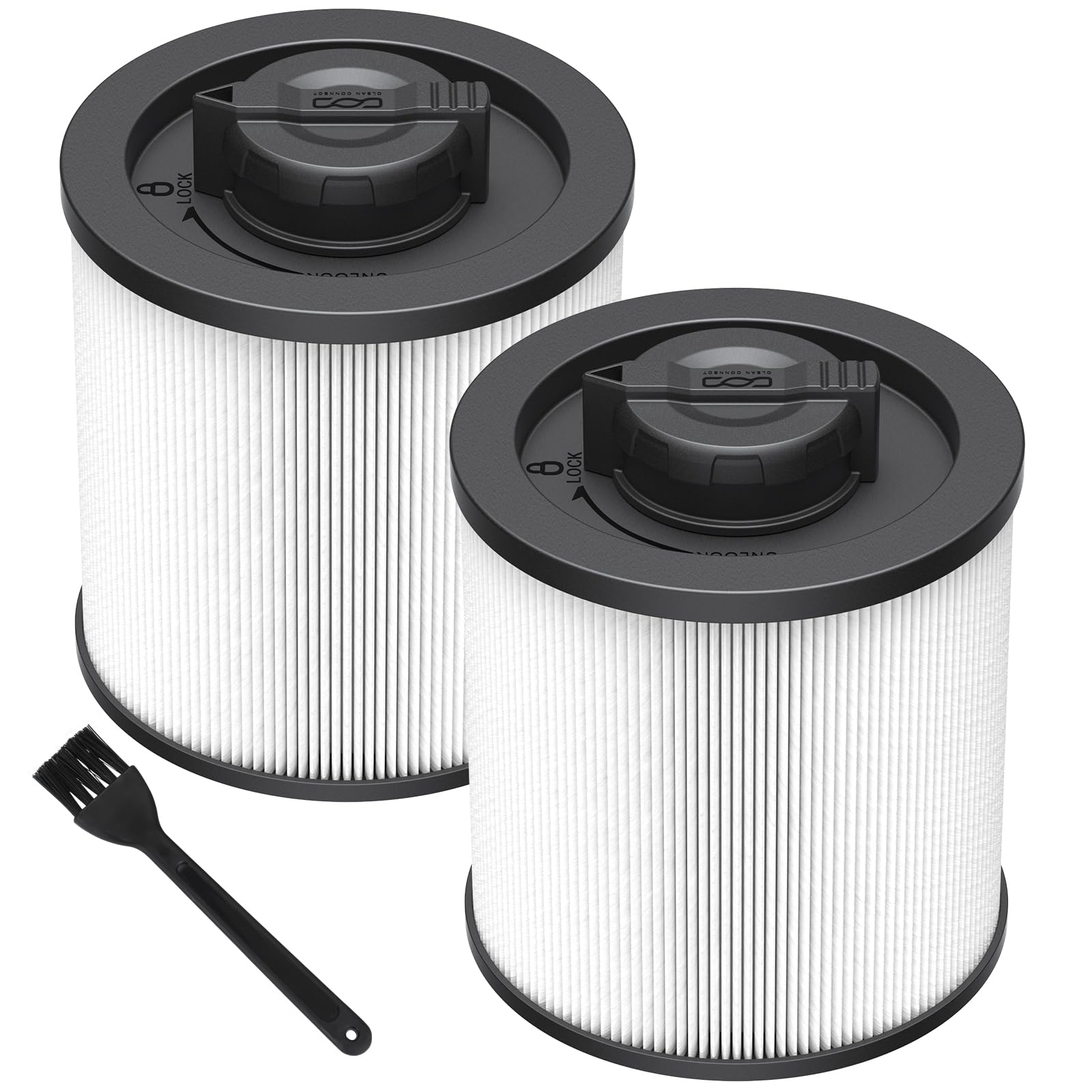 Photo 1 of 2 Pack DXVC6910 Cartridge Filter Replacement for DEWALT 6-16 Gallon Wet/Dry Vac, Compatible with DeWalt DXV06P DXV09P DXV10P DXV10PL DXV10SA DXV12P DXV14P DXV16P, White