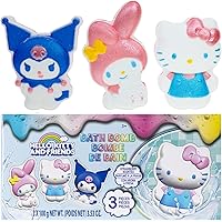 Hello Kitty and Friends Bath Bombs for Kids, Fun Bright Rainbow Colors, Berry Scented for Kids, Ages 3+, by Townley Girl