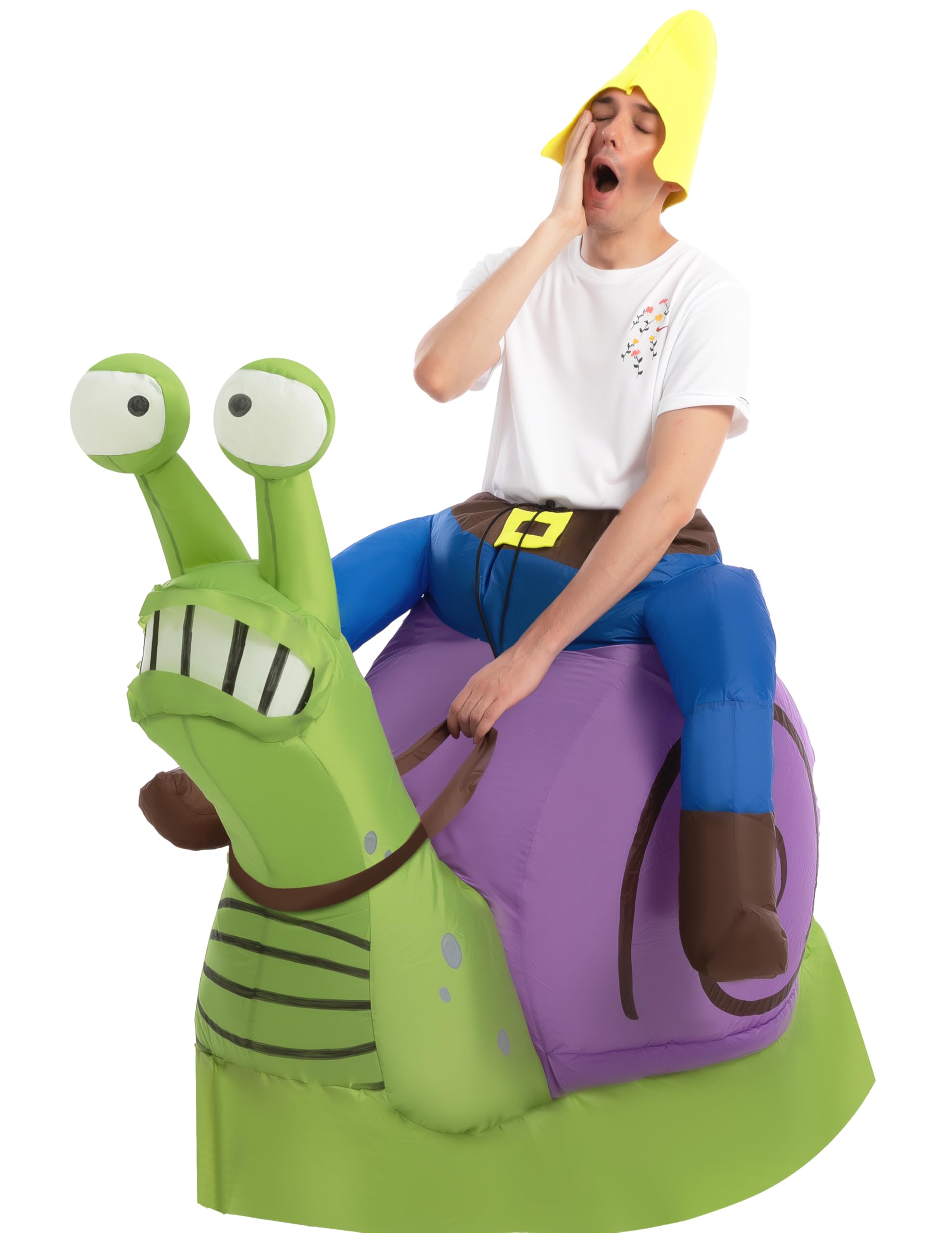 Spooktacular Creations Halloween Inflatable Costume Gnome Ride On Snail Inflatable Costume - Adult Unisex One Size