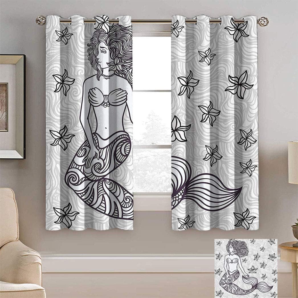 Amazon.com: Jwanglifa Mermaid Blackout Thermal Curtains Spiritual