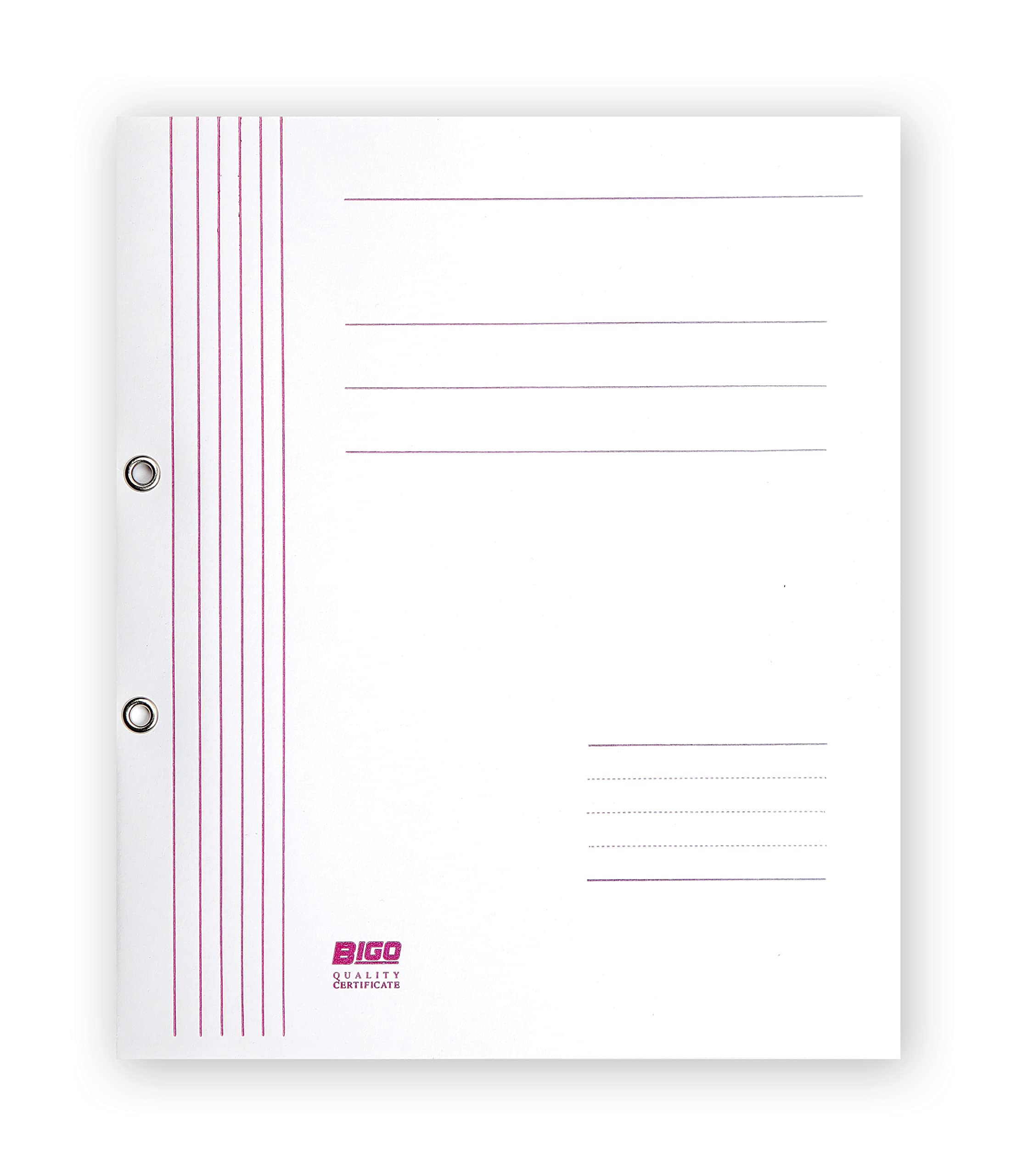 Original BIGO 50 x cardboard file folders, DIN A4, white cardboard stapler, 280 g, cardboard file folder, school file folder, A4 cardboard, school office files, folder, cardboard folder