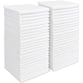 AIDEA Microfiber Cleaning Cloth White 50PK, Cleaning Rags, Lint Free Microfiber Towels, Kitchen Towels Dusting Cloth, Wash Cloths, Dish Rags White, 11.5"x 11.5"