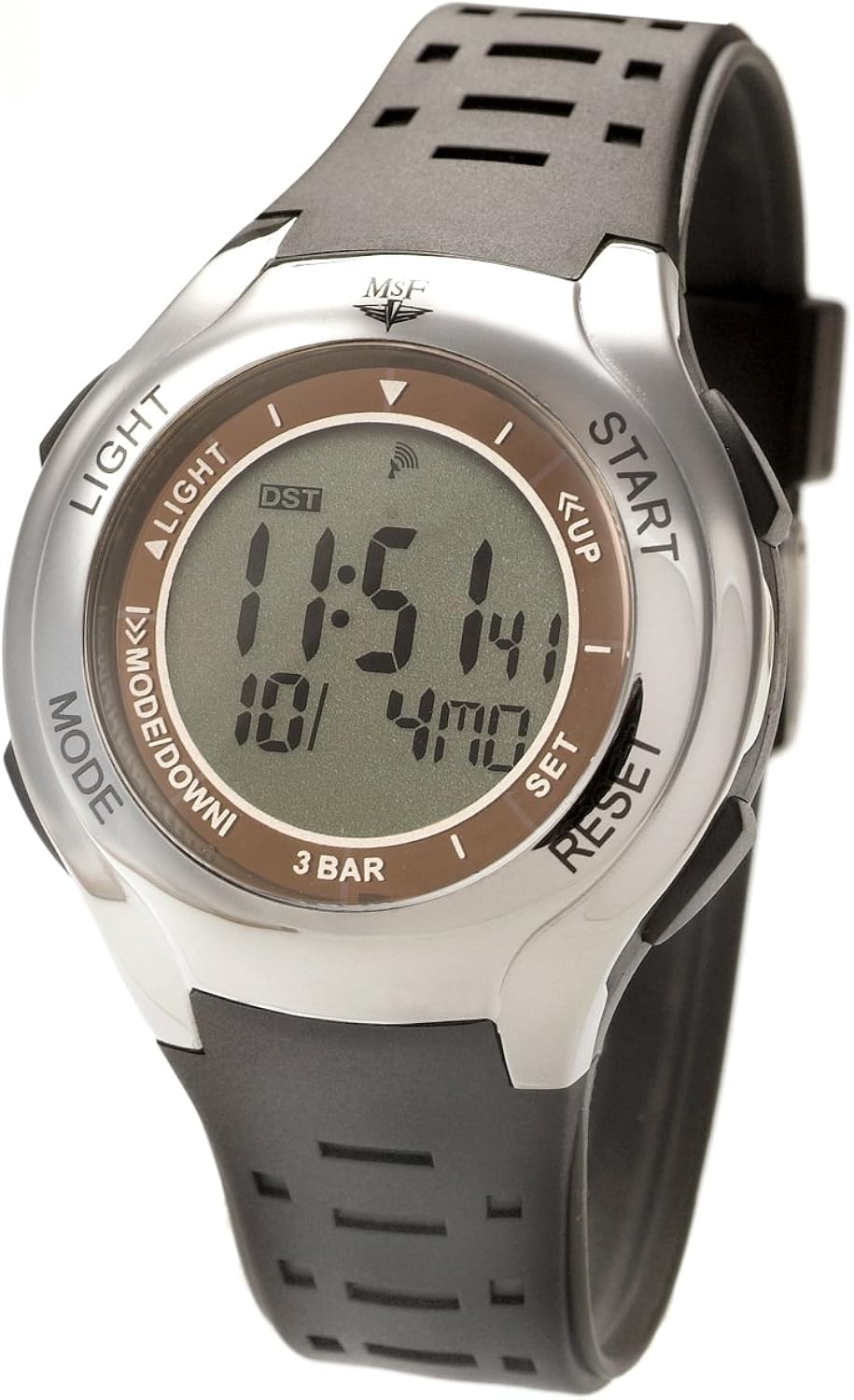 MSF Men's Solar Powered Radio Controlled LCD Watch SILC006 Amazon.co