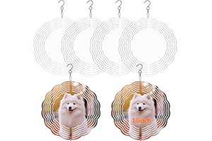 LAIHIULAAN 6 Pcs Sublimation Wind Spinner Blanks 10 Inch Round Bulk Aluminum Metal Sublimation Blanks Product Heat Transfer Outdoor Garden Decoration Wind Spinners Sublimation Blank for DIY Gift